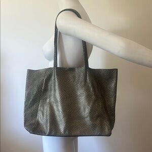 Streets Ahead Leather Elegant Black and Gold Tote Bag